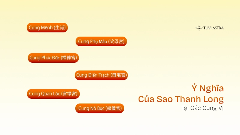 Ý nghĩa sao Thanh Long tại các cung vị